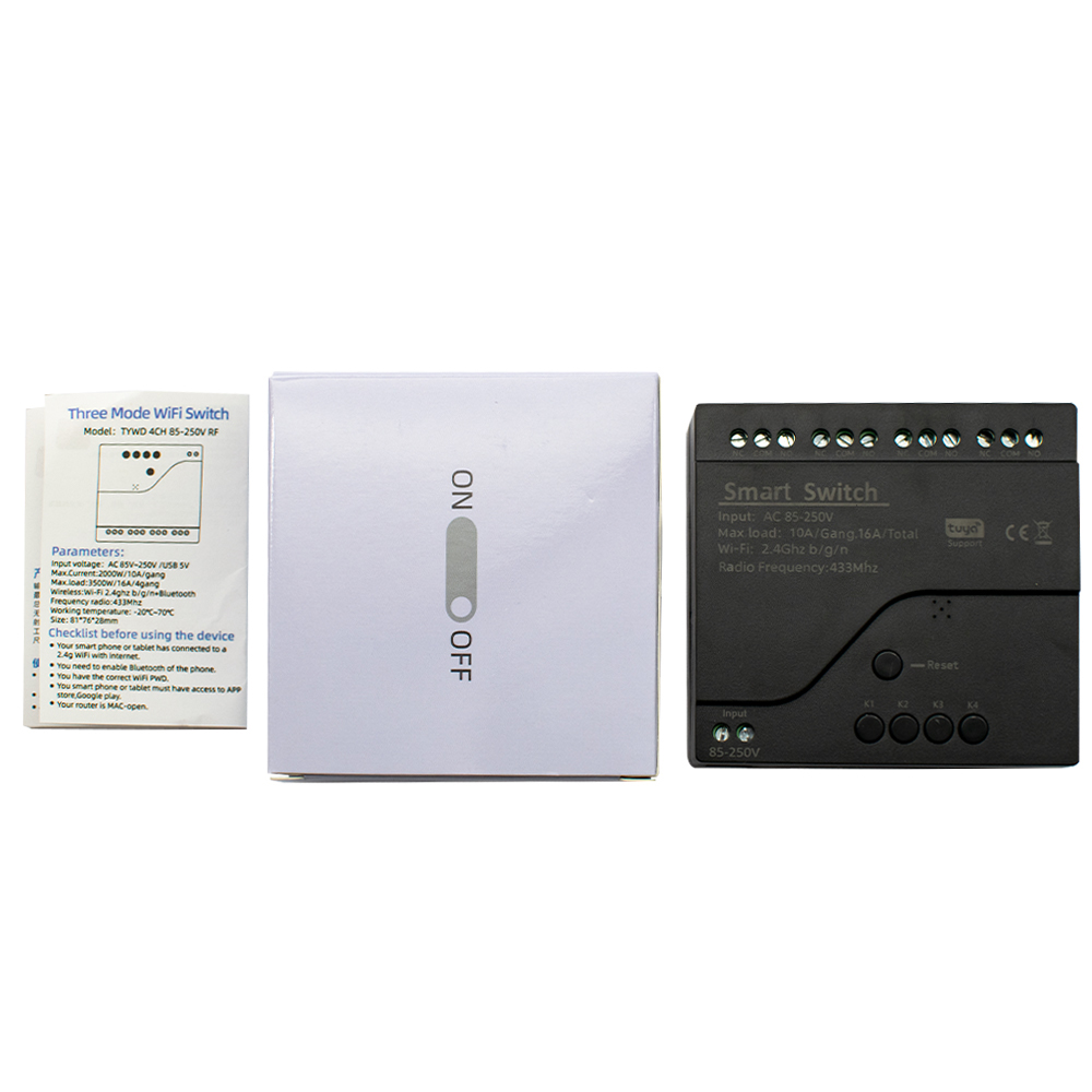 Black Style Tuya 4CH Wifi Smar - огляд і ціна Tuya 4 Channel